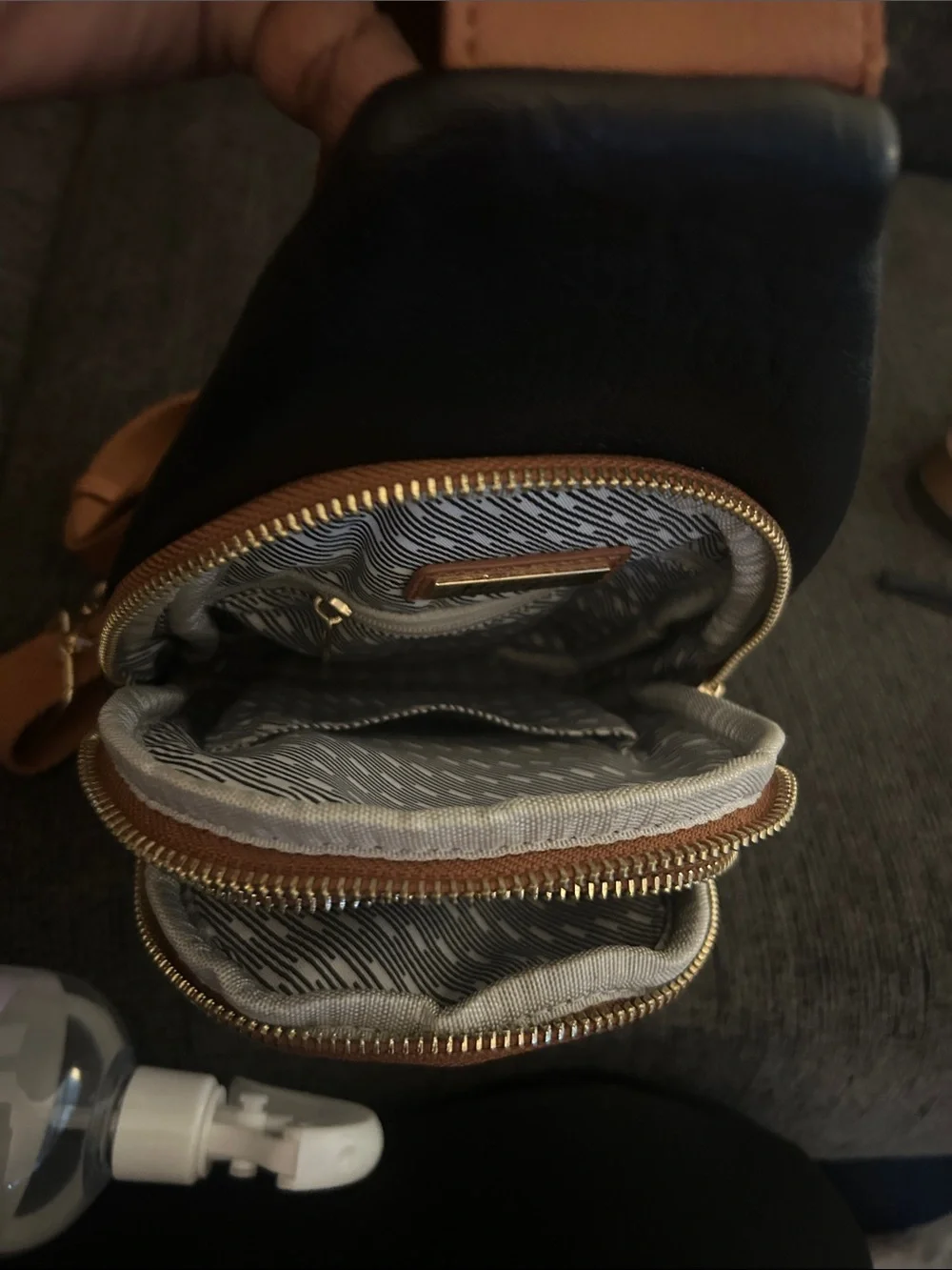 Black and Tan women’s Crossbody Sling Bag